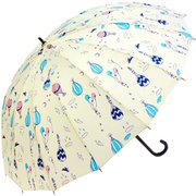 T-2005 [婦人 16本骨 グラスファイバー 夢みるペンギン 58cm ジャンプ 長傘 レディース ホワイト]