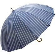 長傘 VIVID-FLOW 16本骨 トリプルストライプ 70cm ジャンプ式 グラスファイバー ネイビー T70-1952