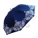 完全100％遮光 UVカット UPF50+ シルバーラメ入りゴシックレース 50cm 手開き スライドショート傘 レディース ネイビー SS-2021