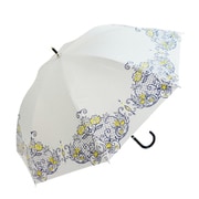 SS-2021 [完全100％遮光 UVカット UPF50+ シルバーラメ入りゴシックレース 50cm 手開き スライドショート傘 レディース ホワイト]
