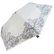 SM-2021 [完全100％遮光 UVカット UPF50+ シルバーラメ入りゴシックレース 50cm 手開き 折りたたみ傘 レディース ホワイト]