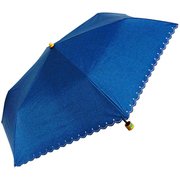 SM-2022 [完全100％遮光 UVカット UPF50+ デニムヒートカット 50cm 手開き 折りたたみ傘 レディース インディゴ]