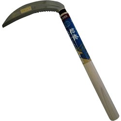 信秀 ステンレス三ヶ月鎌 180mm 刃波付