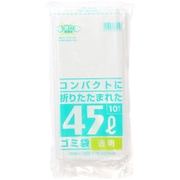 ゴミ袋 nocoo コンパクト 透明 45L ツルツル素材 10枚入 65×80cm 厚さ0.023mm C4C