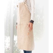 b2c ストーンウォッシュ フルエプロン 防汚・撥水加工 ブラウン ies012-003