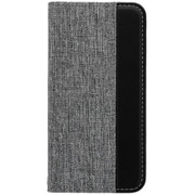 OWL-CVIC4703-GYBK [iPhone SE（第3世代）/SE（第2世代）/8/7/6s 4.7インチ用 手帳型ケース ファブリック×PUレザー ストラップホール付き グレー×ブラック]