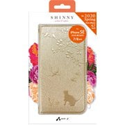 AC-P20-CAT SG [iPhone SE（第2世代）/8/7 4.7インチ用 シャイニーCAT柄 手帳ケース シャンパンゴールド]