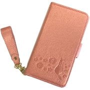 AC-P20-CAT2 PK [iPhone SE（第2世代）/8/7 4.7インチ用 シャイニーCAT 柄手帳ケース ストラップ付き ピンク]