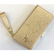 AC-P20-CAT2 SG [iPhone SE（第2世代）/8/7 4.7インチ用 シャイニーCAT 柄手帳ケース ストラップ付き シャンパンゴールド]