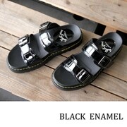 サンダル レディース 厚底サンダル BULLET JAM BJ-6117 Wバックルベルト ブラックエナメル LLサイズ(25.0~25.5cm)