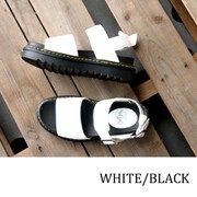 BJ 厚底前ベルト&アンクルベルトサンダル ホワイトブラック S