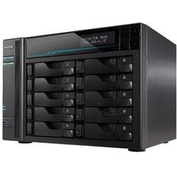 10 Gigabit/2.5 Gigabit LAN接続 3.5/2.5インチx10ベイ 法人向けNASキット Intel ATOM C3538/8GB DDR4 LOCKERSTOR 10 （AS6510T）