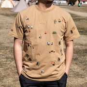 HIASOBI CAMPER BONFIRE S/S TEE GO0106F CAMEL Lサイズ [アウトドア カットソー メンズ]