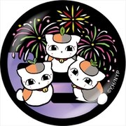 夏目友人帳 切り絵シリーズ 和紙缶バッジ トリプルニャンコ先生 B 花火 [キャラクターグッズ]
