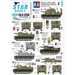 SD35-C1258 WWII 英 英国王立砲兵隊♯1 北西ヨーロッパのセクトン25ポンド [1/35スケール デカール]