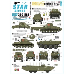 SD35-C1263 WWII 英 オランダでの英陸軍戦車と装甲車 シャーマンMkV シャーマンクラブ DUKW テラピン水陸両用車 [1/35スケール デカール]