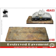 TRM48A03 破壊された舗装路 小型ベース 18cm x 7cm [1/48スケール プラモデル]