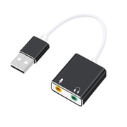 USB オーディオアダプター 2×3.5mm 3極 ヘッドセット変換 ドライバー不要 プラグアンドプレイ P-3XU