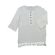 ロングシャツ レディース IMJ-0431 フリンジクルタ WHITE