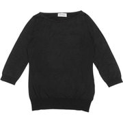 20JSL-CASSANDRA-BLACK-M [7分袖ボートネックニット SLIM FIT レディース M サイズ]