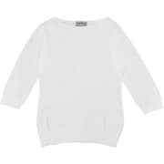 20JSL-CASSANDRA-WHITE-S [7分袖ボートネックニット SLIM FIT レディース S サイズ]