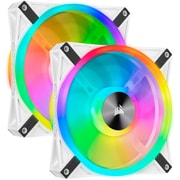 iCUE QL140 RGB White 140mm PWM Dual Fan Kit with Lighting Node CORE CO-9050106-WW