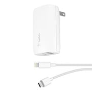 BOOST↑CHARGE USB充電器 (18W USB-C+12W USB-A/USB-C to Lightningケーブル付) ホワイト F7U097dq04-WHT