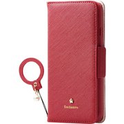 PM-A19APLFJM2RD [iPhone SE（第2世代）/8/7 4.7インチ用 ソフトレザーケース 女子向 磁石付 リング付 レッド]