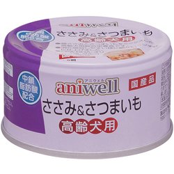 aniwell ささみ＆さつまいも 高齢犬用 [犬用 ウェットフード 缶詰 85g 鶏（チキン）老犬（シニア）用 総合栄養食]