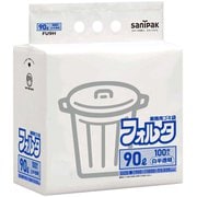 ゴミ袋 環優包装 フォルタ 白半透明 90L 薄口 ツルツル素材 100枚 90×100cm 厚さ0.035mm FU9H