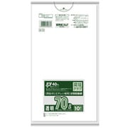 ゴミ袋 環境クラブ 透明 70L ツルツル素材 10枚入 80×90cm 厚さ0.040mm W73