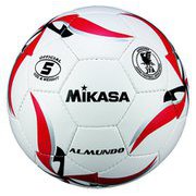 F501KB-R [サッカーボール 5号 ALMUNDO 手縫い 検定球 レッド]