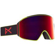 Men's M4 Cylindrical Goggle + Spare Lens + MFI Face Mask 203401 Black Pop/Sunny Red [スキーゴーグル 眼鏡対応]