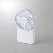 USB扇風機 flowflowflowコンパクトハンディファン 充電可能 薄型ハンディ ネックストラップ付 ホワイト FAN-U202WH