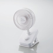USB扇風機 flowflowflowクリップファン 充電可能 ホワイト FAN-U207WH