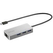 LUD-U3-CGHSV [Giga対応 USBハブ付きLANアダプター（USB Type-C接続モデル） シルバー]