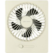 充電式スリムデスクファン ベージュホワイト MO-F010-BW