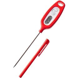 デジタル温度計 料理用 スティックタイプ（デジタル式） 測定範囲：-50～250℃ ホールド機能 防水性能IPX7 レッド TT-508N-RD