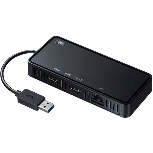 USB-CVU3HD3 [USB3.1-HDMIディスプレイアダプタ（4K対応・ 2出力・LAN-ポート付き）]