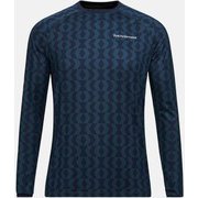 Spirit Print Crew G65124034 Blue Shadow Pattern Lサイズ [スキーアンダーシャツ メンズ]