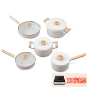 ルオント フライパン・ナベ 10点セット IH対応 ホワイト LUO-SE10W