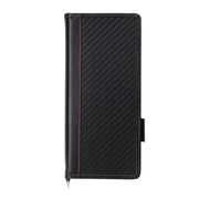 Xperia 10 II 用 フリップカバー PUレザー カーボン調 ブラック PG-XP10FP04BK