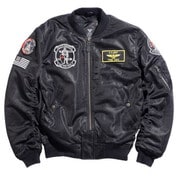 レーシングジャケット ブラック L HOUSTON HTVA-2021S MA-1 BLACK KNIGHTS MESH M/C JAC BLACK L