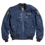 レーシングジャケット ネイビー M HOUSTON HTVA-2012S MA-1 COTTON M/C JAC NAVY M