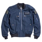 レーシングジャケット ネイビー L HOUSTON HTVA-2012S MA-1 COTTON M/C JAC NAVY L