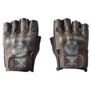 レーシンググローブ ブラウン S-M HOUSTON HTVG-2023S パンチングレザー半指グローブ BROWN S-M