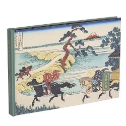 100年台紙 ブック式フリーアルバム A5 葛飾北斎/錆緑（さびみどり） A-A5H-150-2