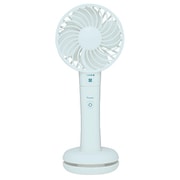 スマホ充電可能手持扇風機 ダブルファン ライトブルー GH-FANHHE-LB