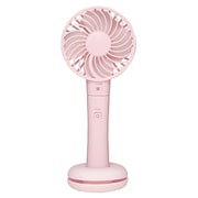 スマホ充電可能手持扇風機 ダブルファン ピンク GH-FANHHE-PK