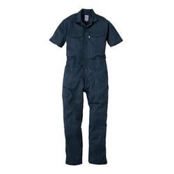 GE-525-12-L [シャドーストライプ・サマー半袖ツナギ ネイビー Lサイズ]